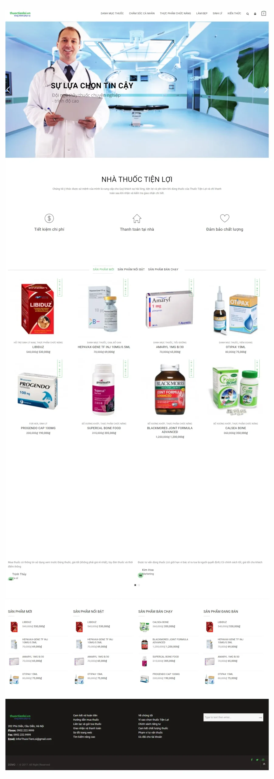 Mẫu Website Bán Thuốc Thiết Bị Y Tế Thực Phẩm Chức Năng - Shop Online - Cài Đặt Sẵn