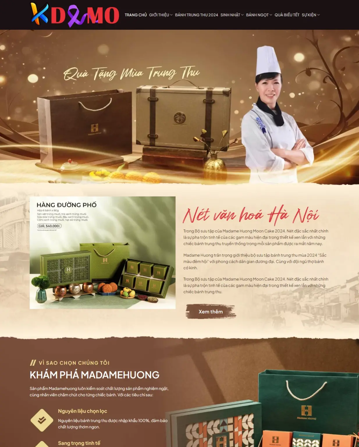 Mẫu Website Bánh Trung Thu 3 - Shop Online - Cài Đặt Sẵn
