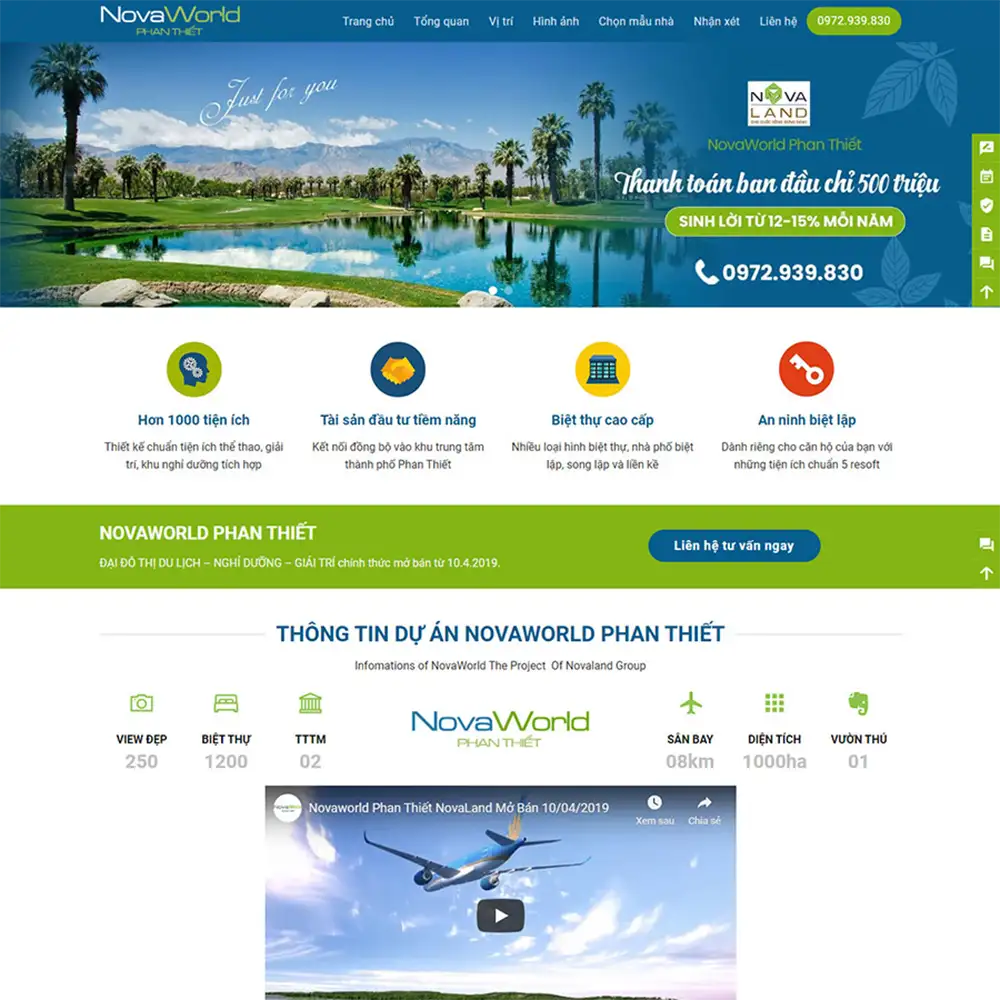 Mẫu Website Dự Án Bất Động Sản 2 - Cài Đặt Sẵn