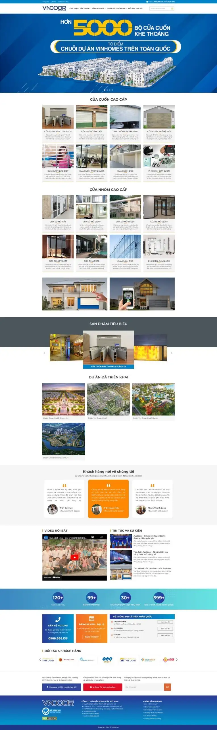 Mẫu Website Bán Cửa Nhôm Thép - Shop Online - Cài Đặt Sẵn