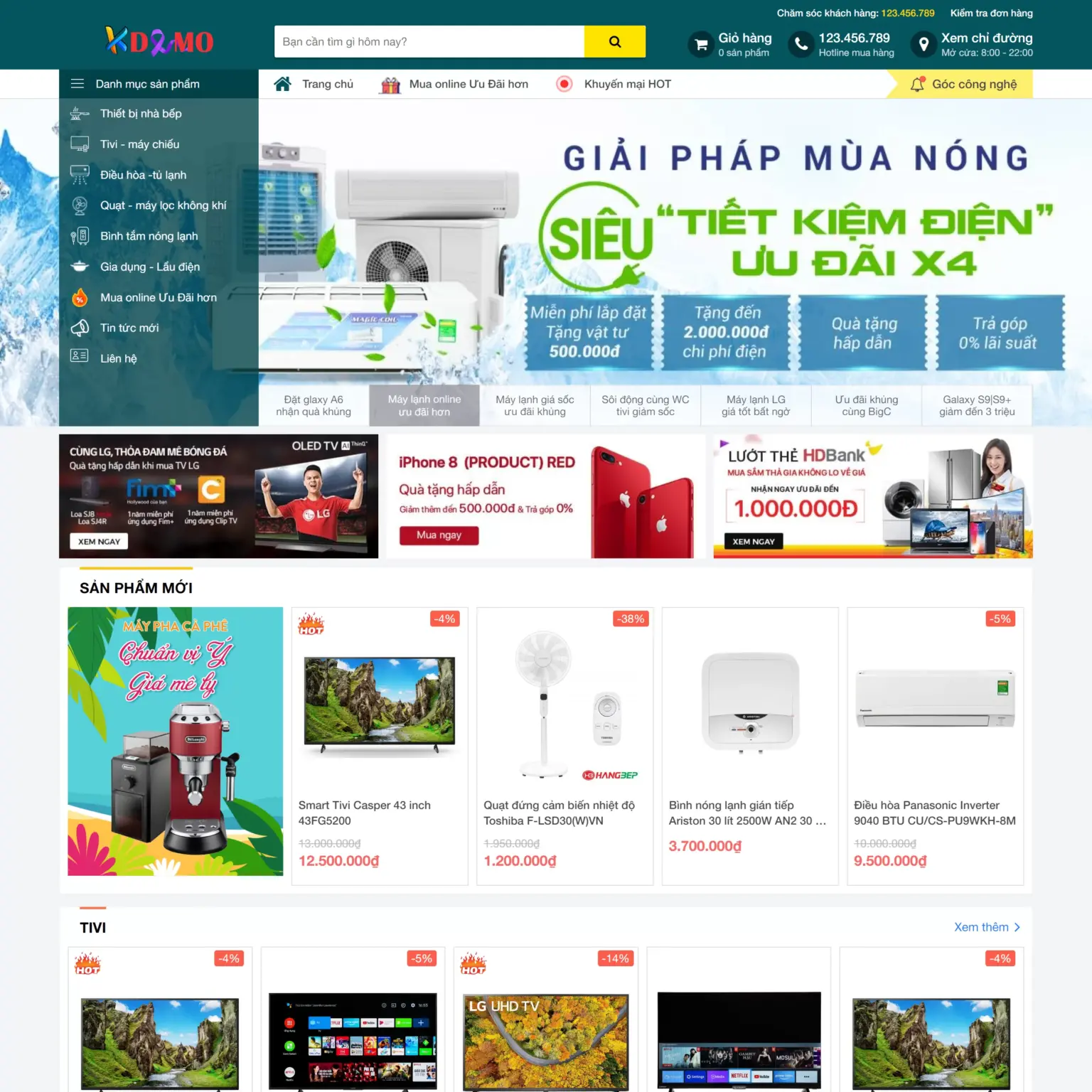 Mẫu Website Điện Máy 09 - Shop Online - Cài Đặt Sẵn