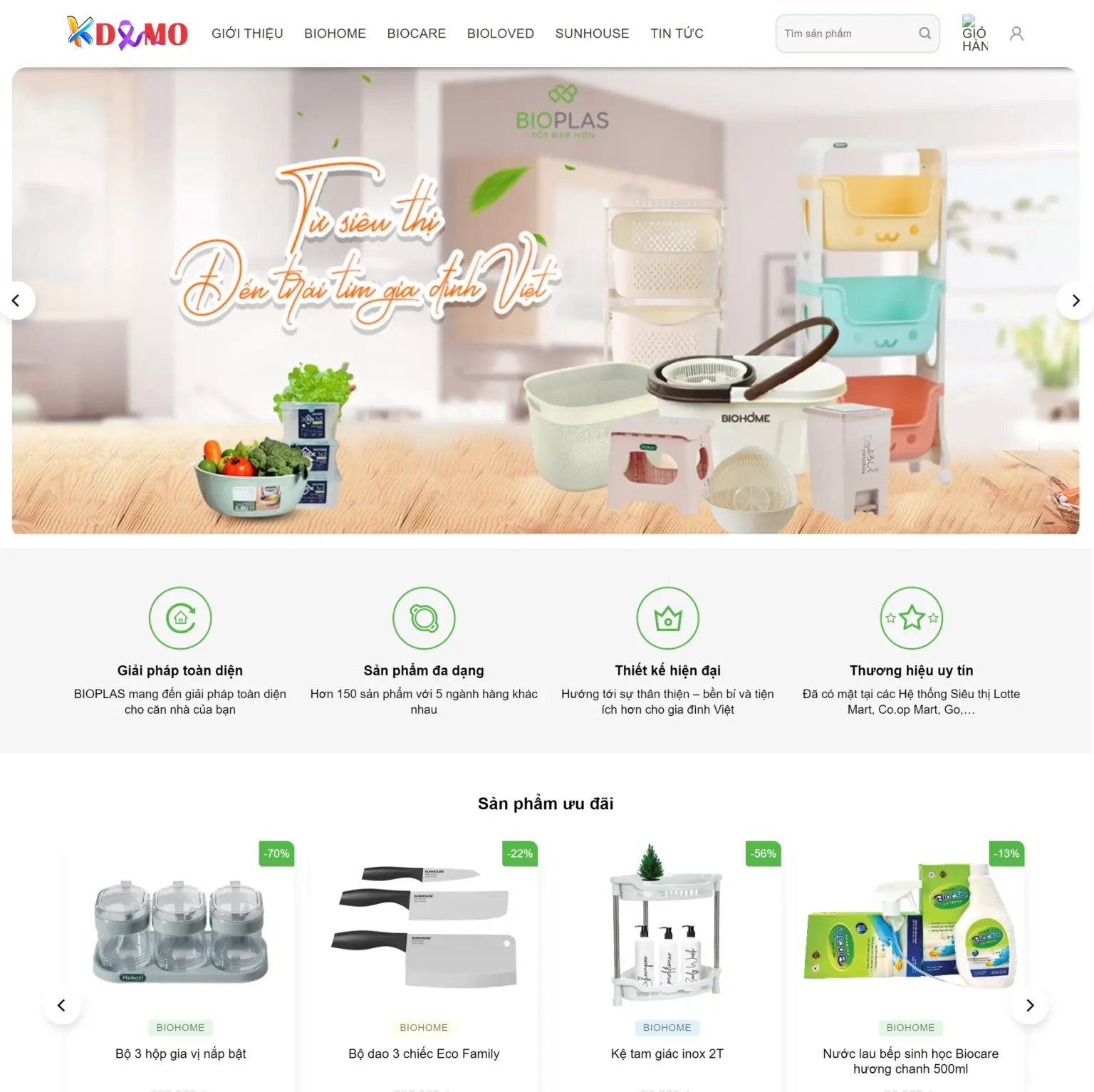 Mẫu Website Thiết Bị Gia Dụng - Shop Online - Cài Đặt Sẵn