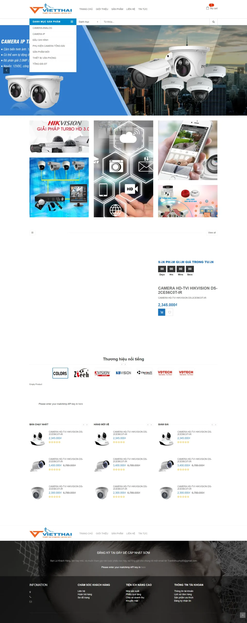 Mẫu Website Bán Camera Thiết Bị Công Nghệ - Shop Online - Cài Đặt Sẵn