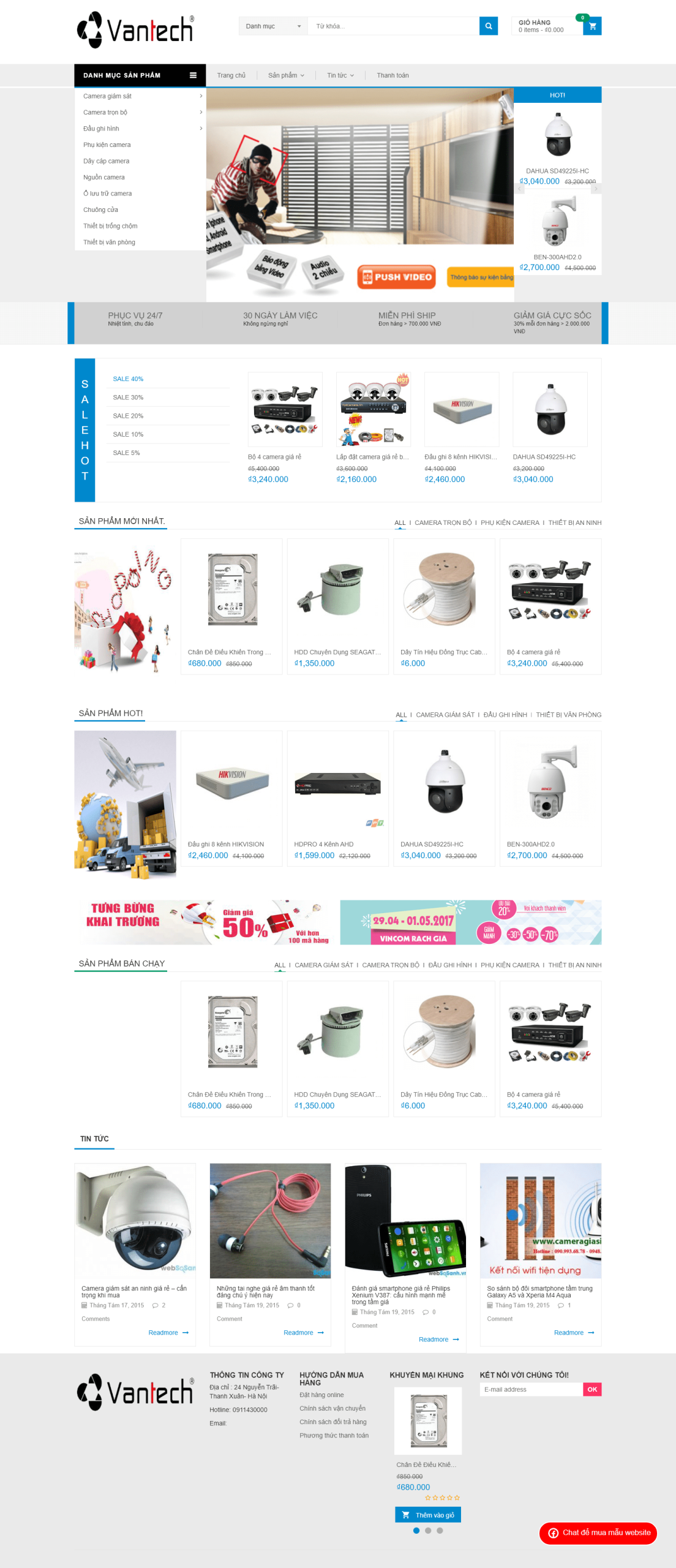 Mẫu Website Bán Camera An Ninh Giám Sát 04 - Shop Online - Cài Đặt Sẵn