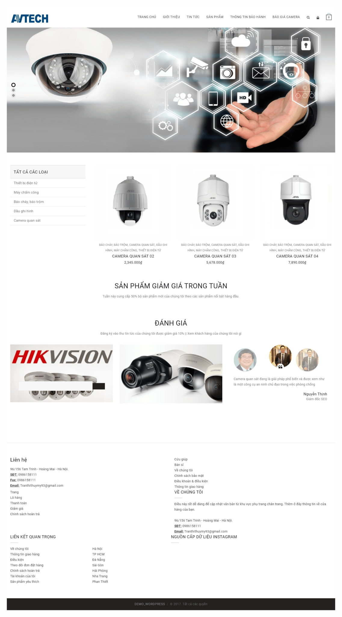 Mẫu Website Bán Camera Thiết Bị Điện Tử - Shop Online - Cài Đặt Sẵn