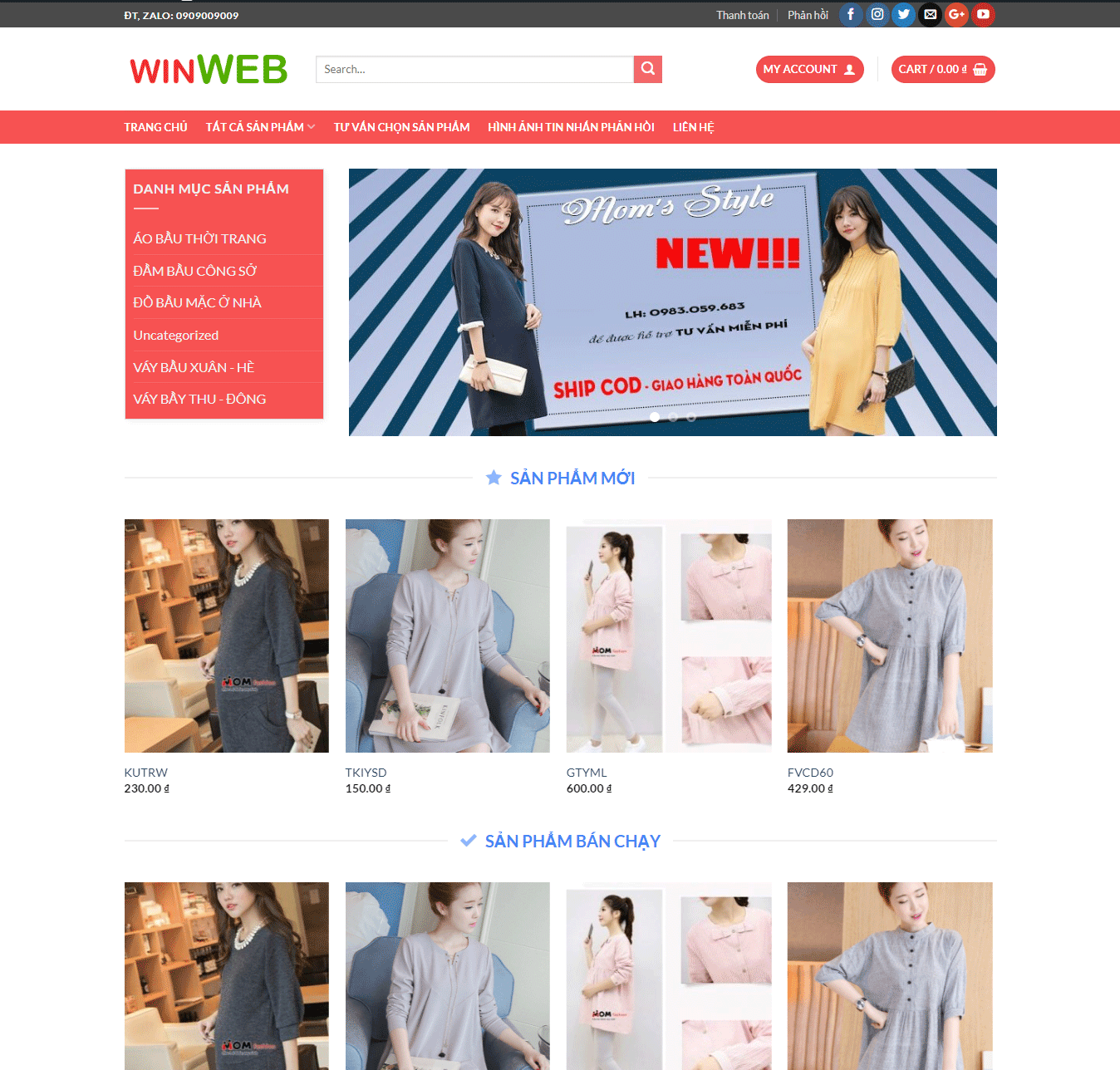 Mẫu Website Bán Thời Trang Nữ - Shop Online - Cài Đặt Sẵn