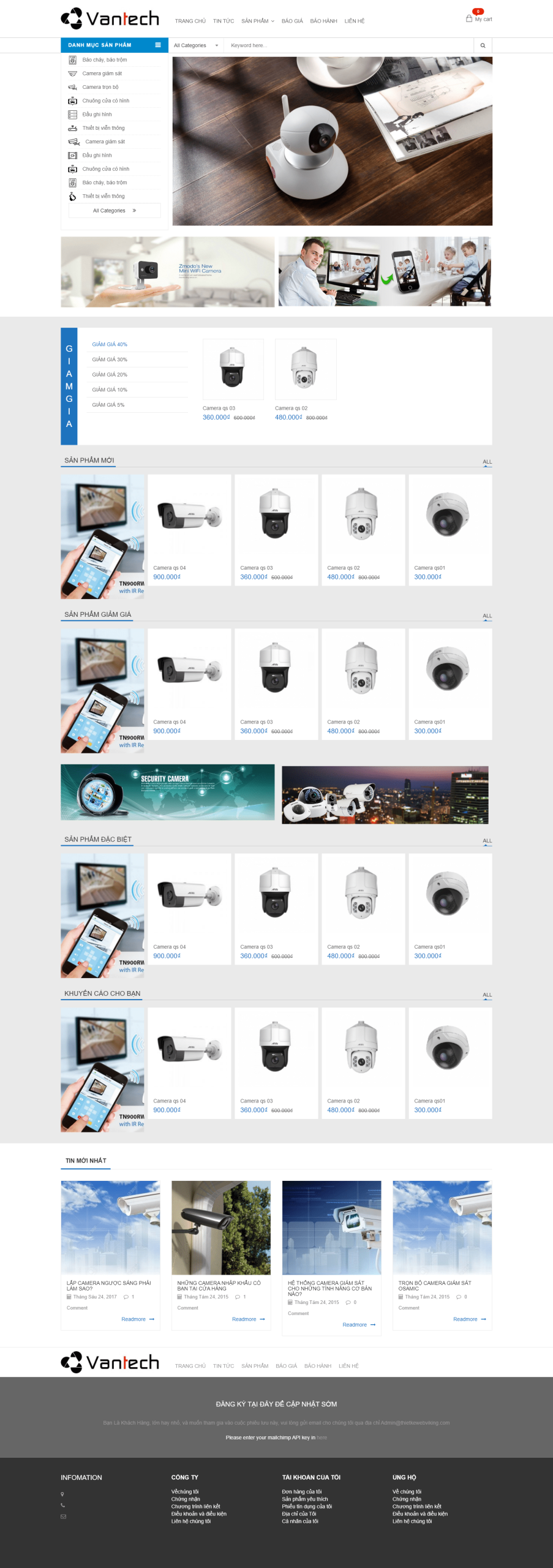 Mẫu Website Bán Camera An Ninh Giám Sát 08 - Shop Online - Cài Đặt Sẵn