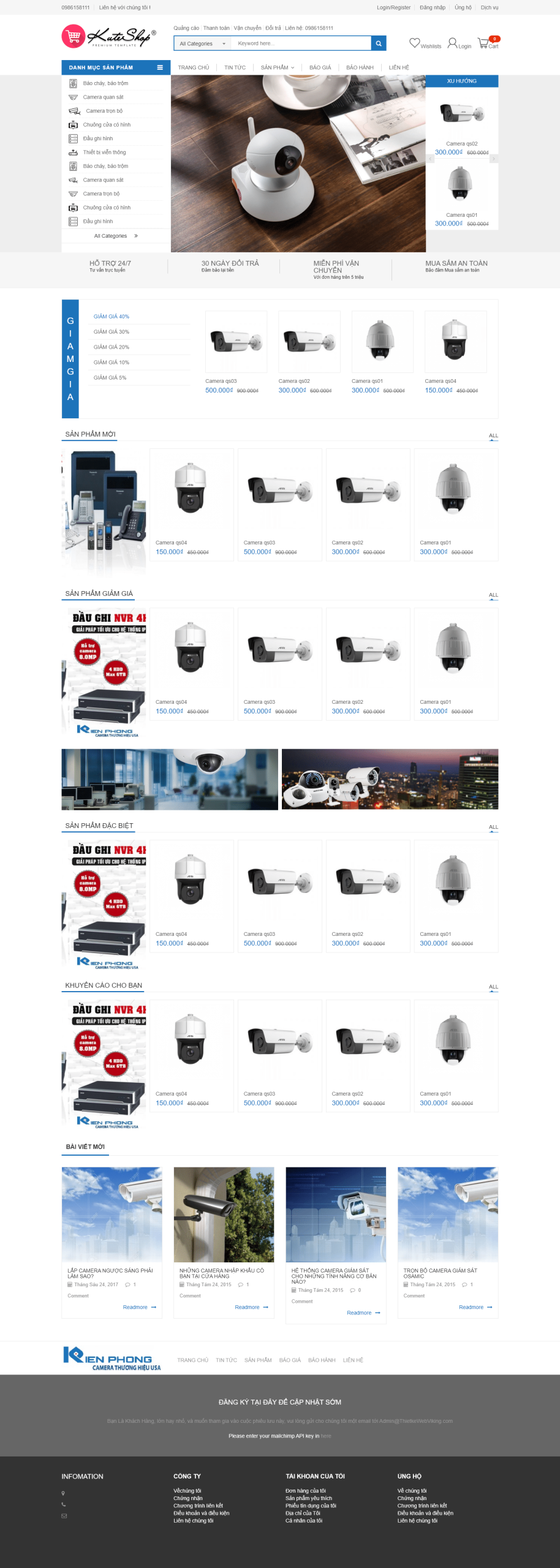 Mẫu Website Bán Camera An Ninh Giám Sát 09 - Shop Online - Cài Đặt Sẵn