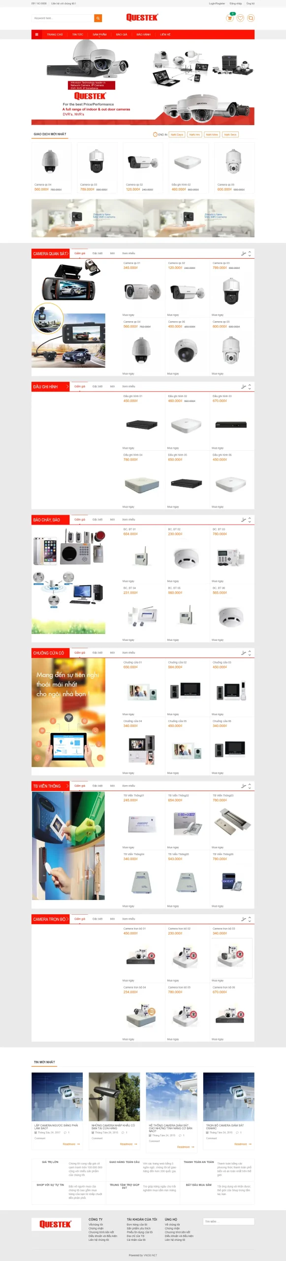 Mẫu Website Bán Camera An Ninh Giám Sát 10 - Shop Online - Cài Đặt Sẵn