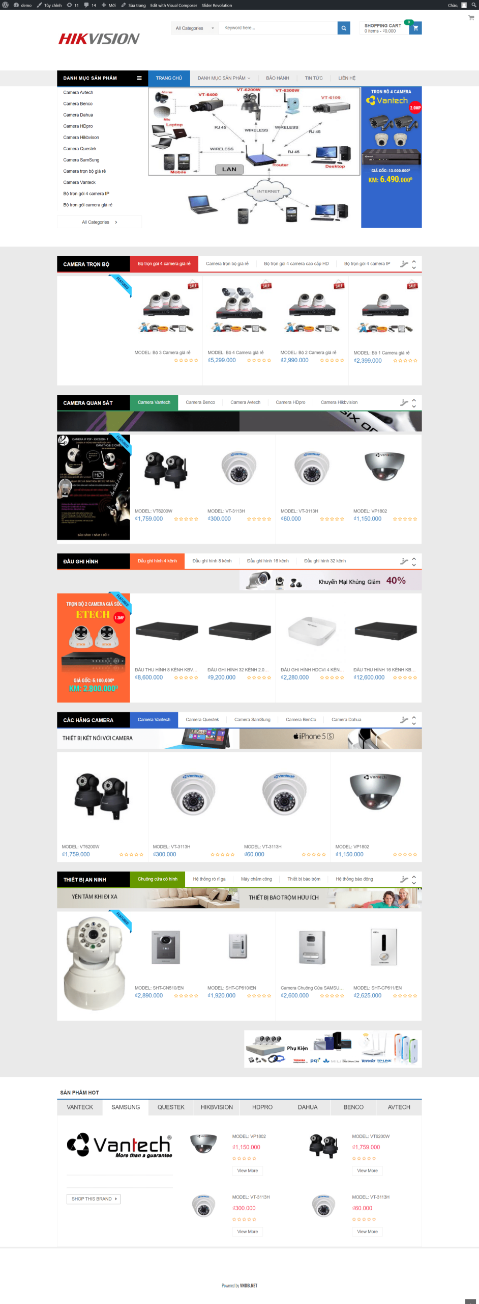 Mẫu Website Bán Camera An Ninh Giám Sát 16 - Shop Online - Cài Đặt Sẵn