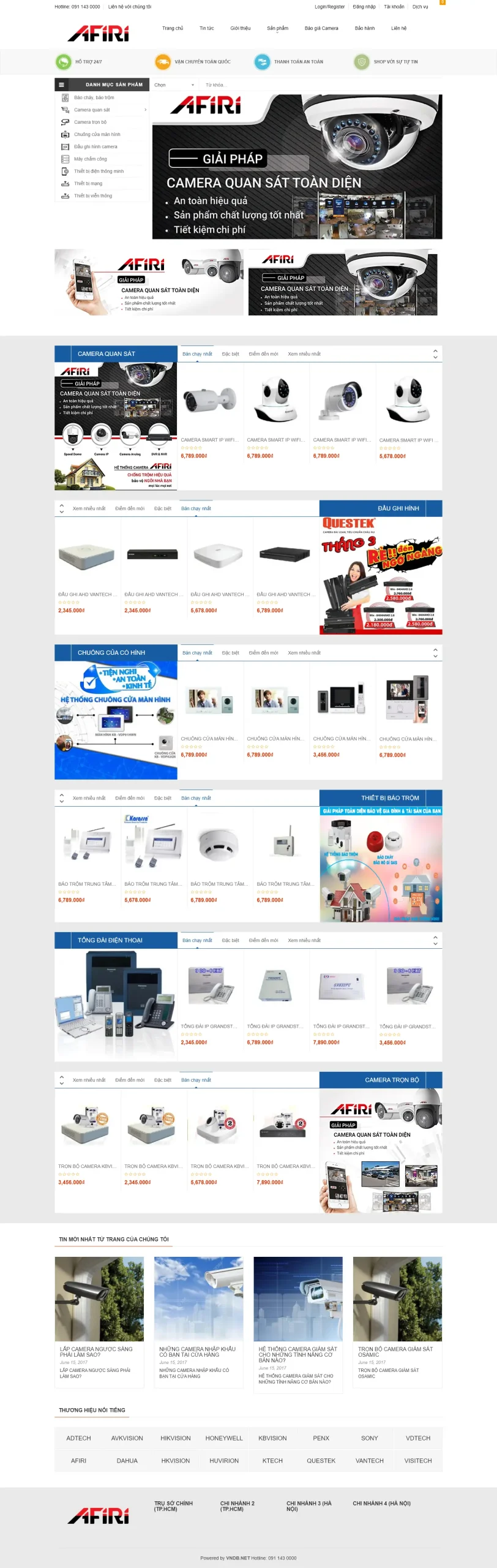Mẫu Website Bán Camera Thiết Bị An Ninh 18 - Shop Online - Cài Đặt Sẵn