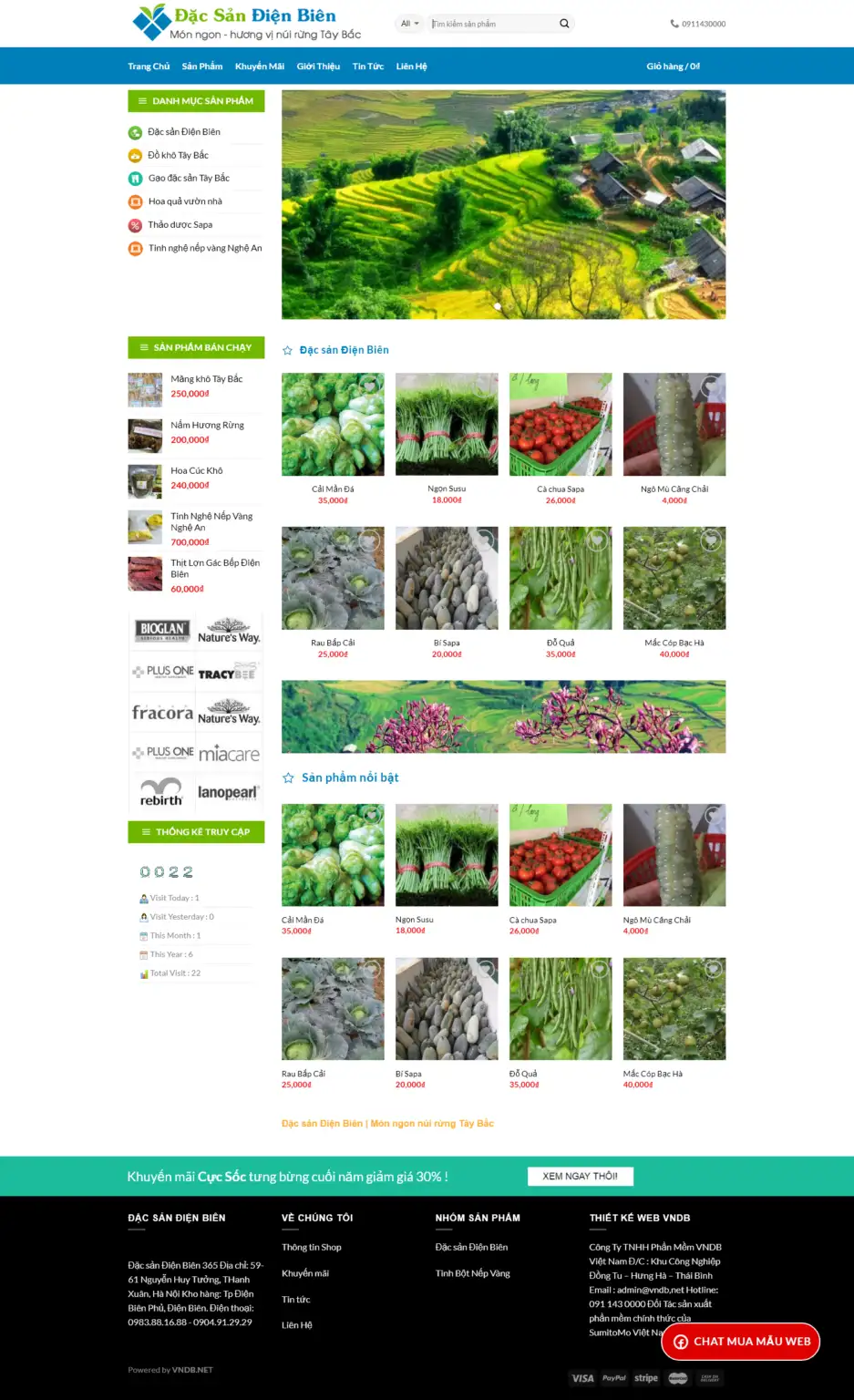 Mẫu Website Bán Đặc Sản Vùng Miền - Shop Online - Cài Đặt Sẵn