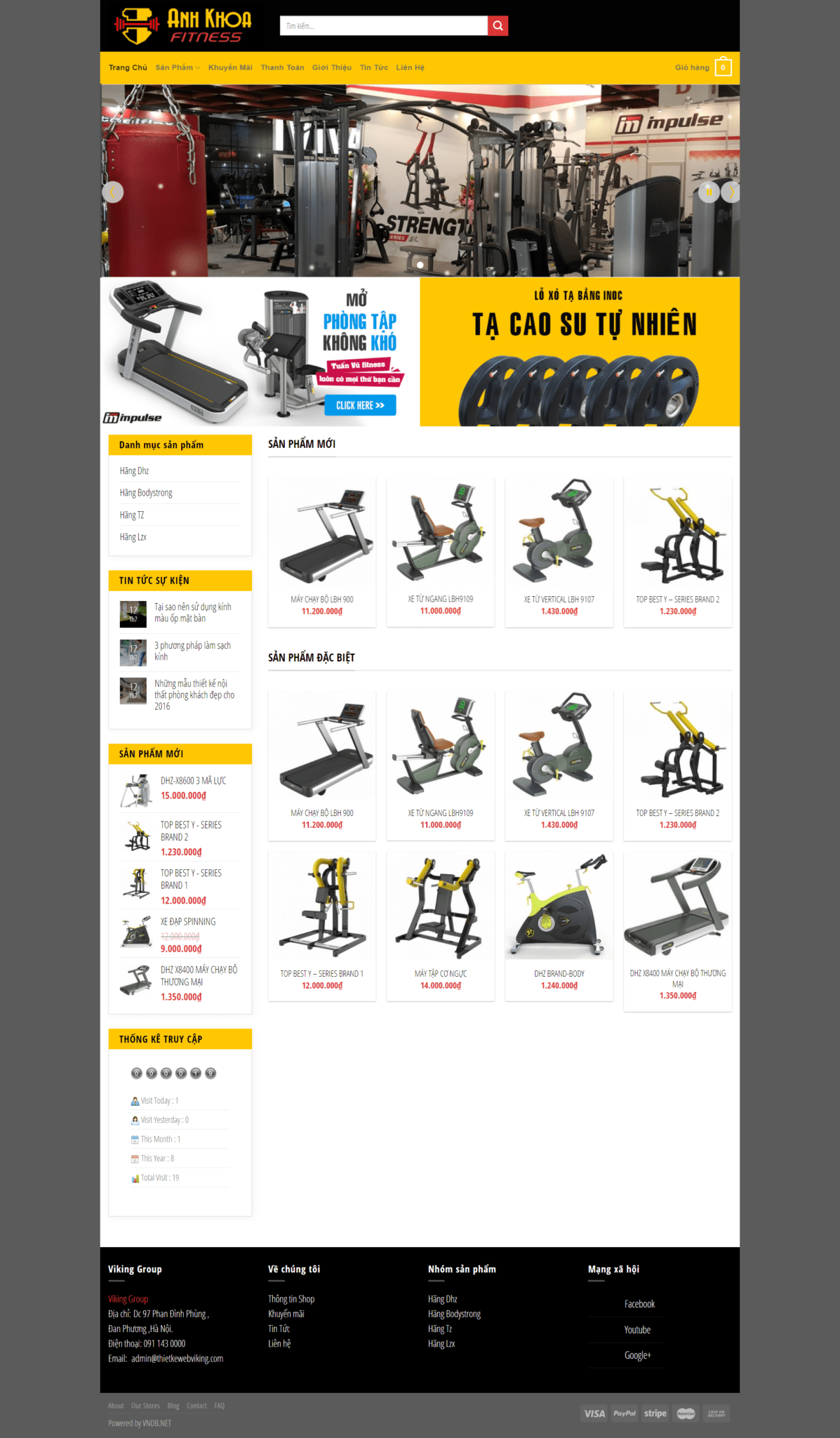 Mẫu Website Bán Đồ Tập Gym Thể Hình Thể Thao - Shop Online - Cài Đặt Sẵn