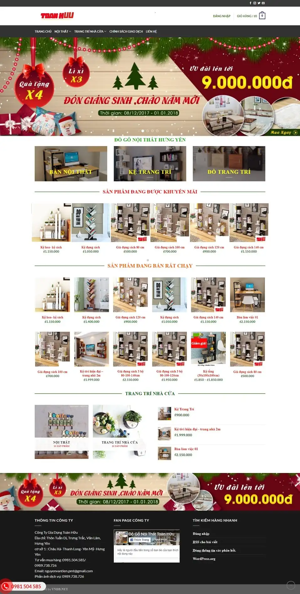 Mẫu Website Bán Kệ Giá Trang Trí - Nội Thất - Shop Online - Cài Đặt Sẵn
