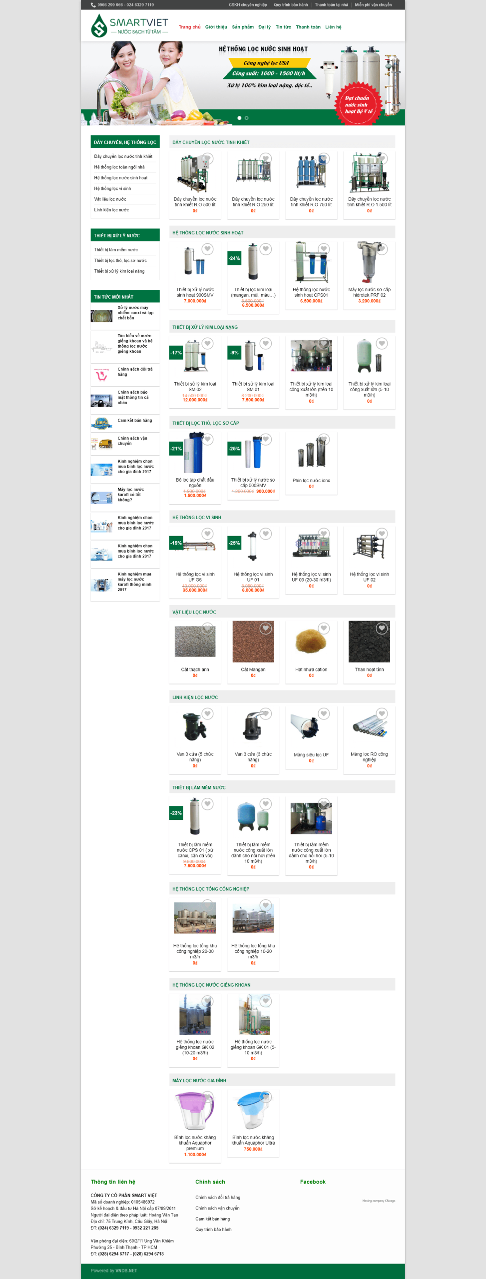 Mẫu Website Bán Máy Lọc Nước Phụ Kiện - Shop Online - Cài Đặt Sẵn