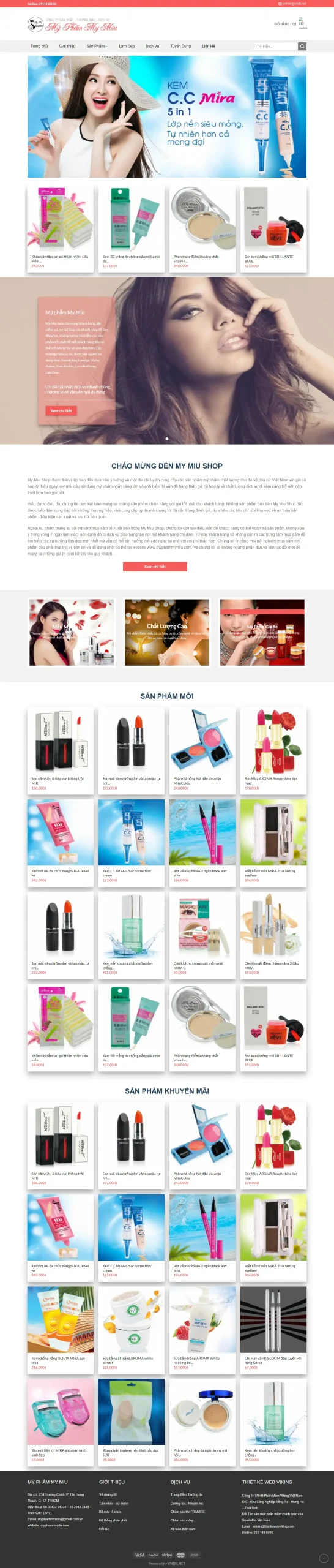 Mẫu Website Mỹ Phẩm 21 - Spa - Làm Đẹp - Shop Online - Cài Đặt Sẵn