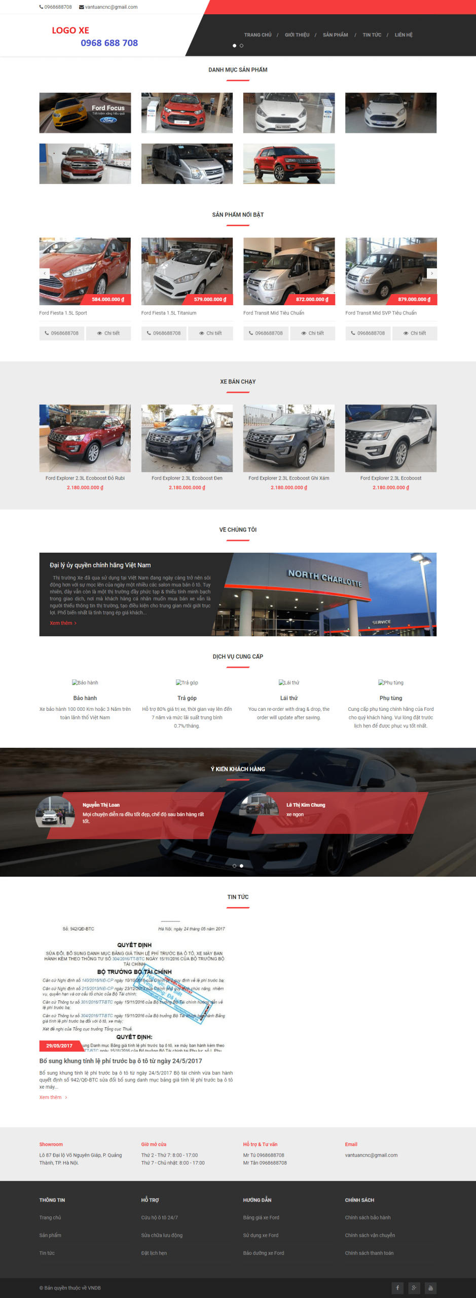 Mẫu Website Bán Ô Tô Theo Hãng 02 - Showroom Xe - Cài Đặt Sẵn