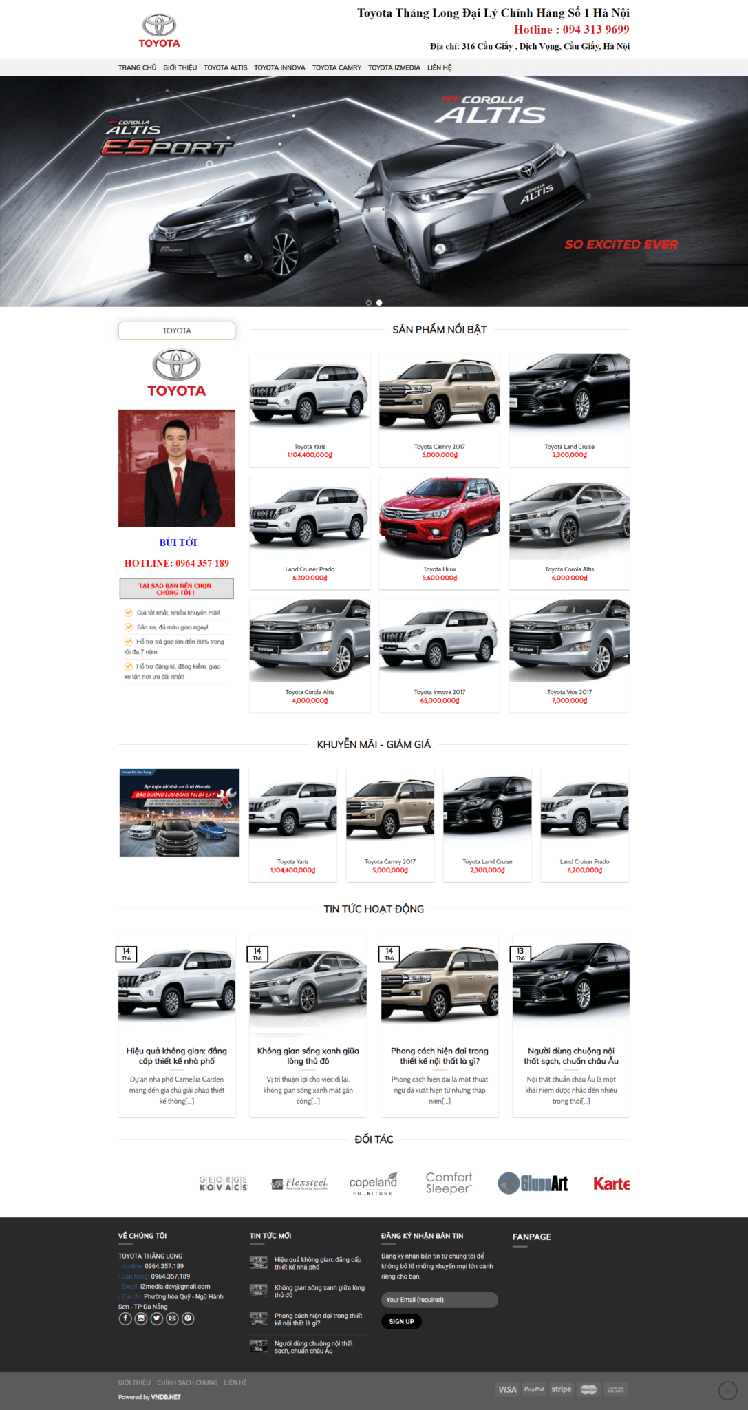 Mẫu Website Bán Ô Tô Theo Hãng - Showroom Xe - Cài Đặt Sẵn