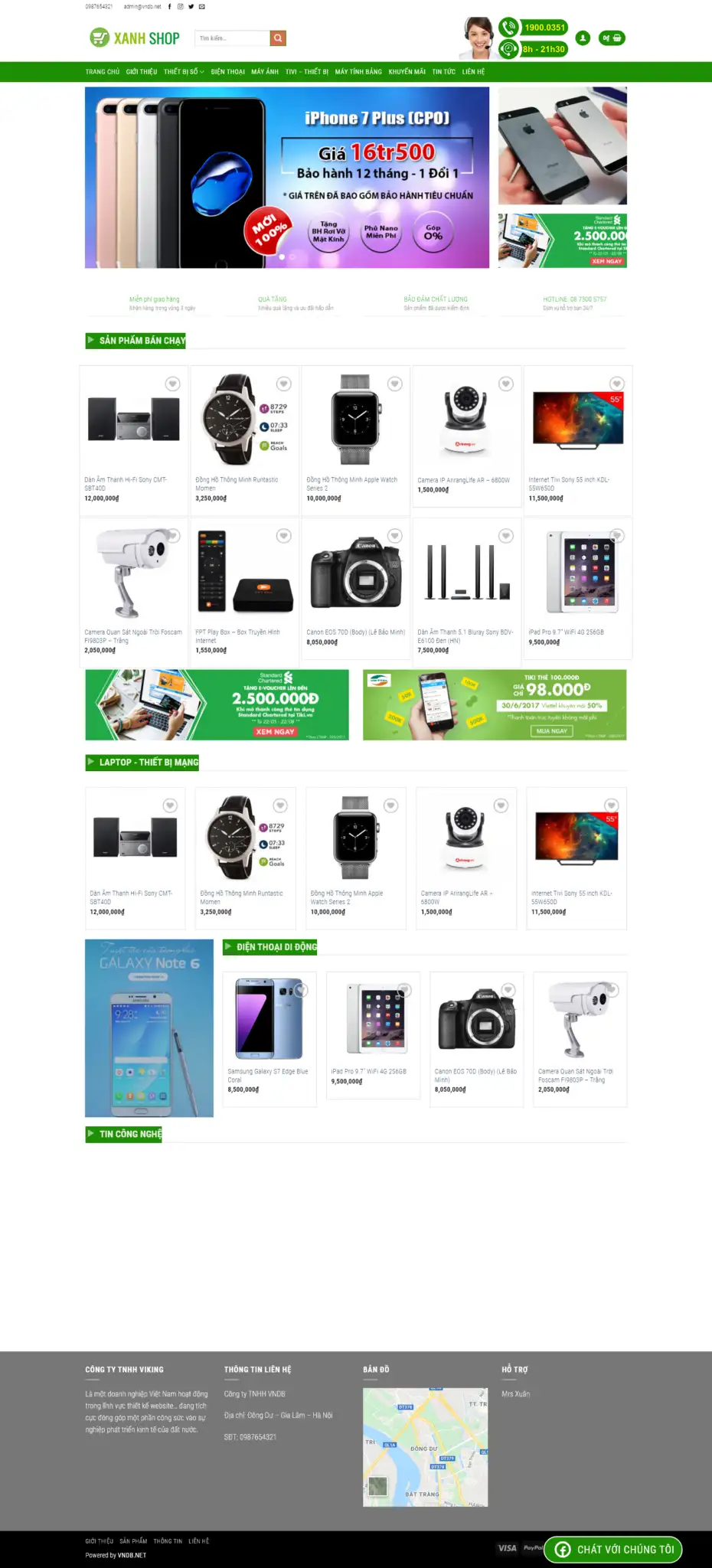 Mẫu Website Bán Thiết Bị Di Động Điện Tử Công Nghệ - Shop Online - Cài Đặt Sẵn