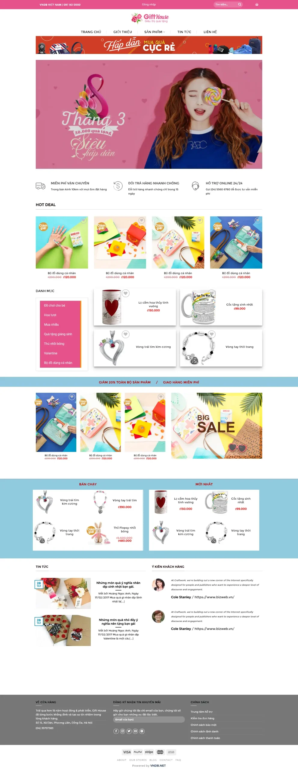 Mẫu Website Bán Đồ Cho Tuổi Teen - Shop Online - Cài Đặt Sẵn