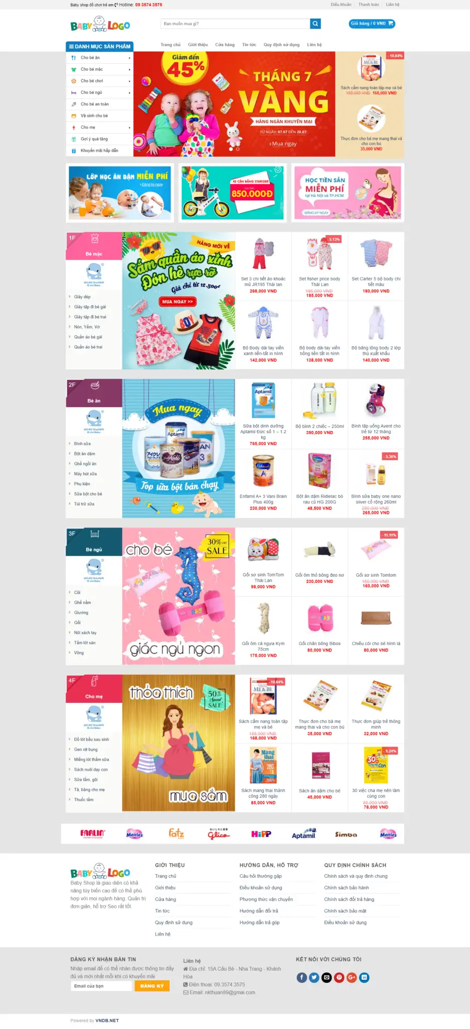 Mẫu Website Thời Trang Mẹ Và Bé - Shop Online - Cài Đặt Sẵn