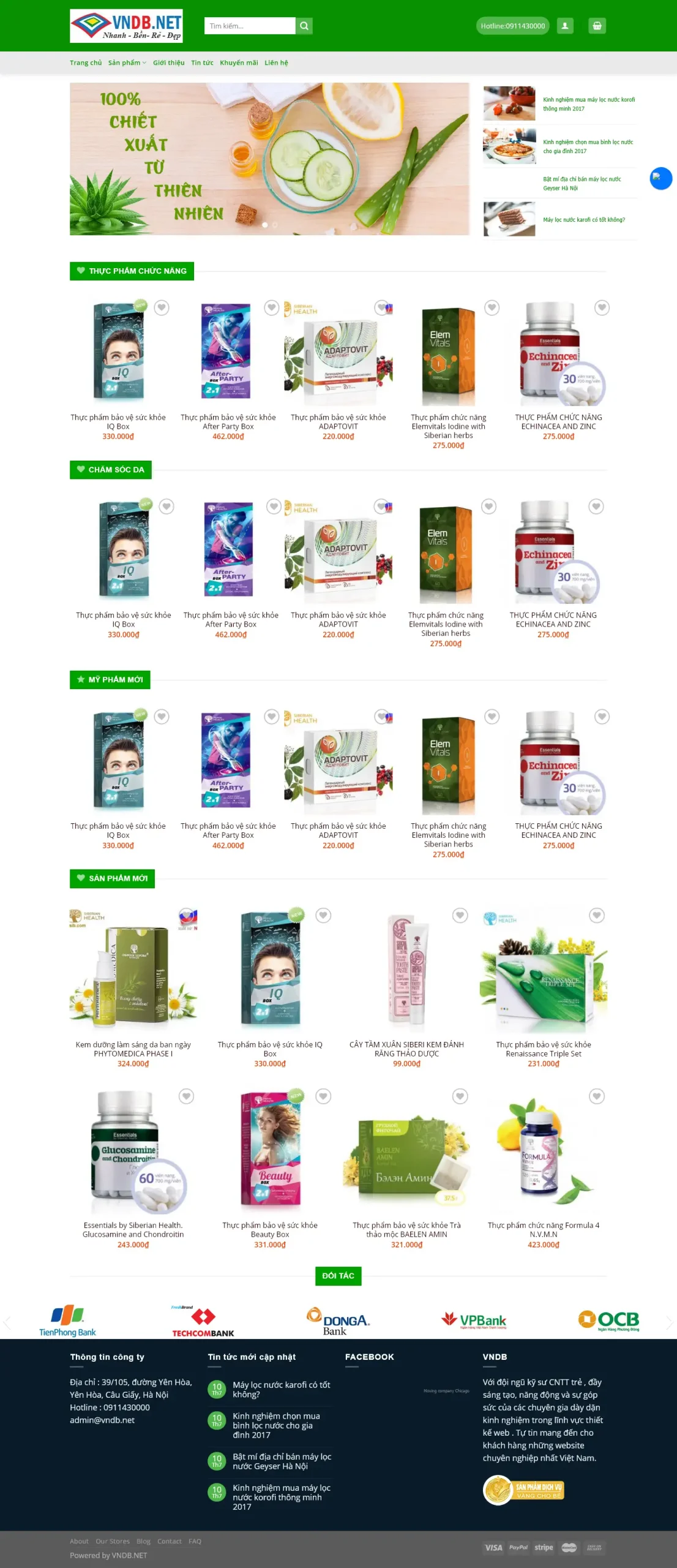 Mẫu Website Bán Thuốc Thực Phẩm Chức Năng - Shop Online - Cài Đặt Sẵn