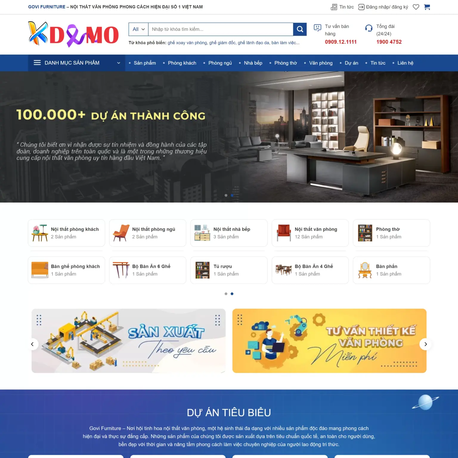 Mẫu Website Siêu Thị Nội Thất - Shop Online - Cài Đặt Sẵn