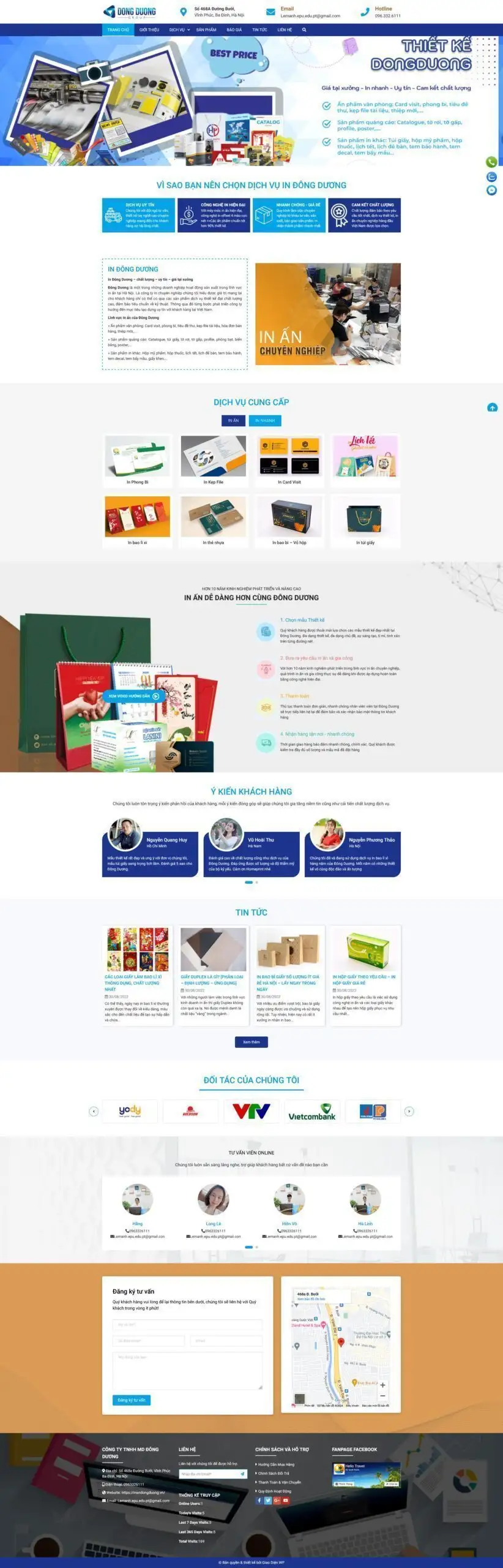 Mẫu Website Dịch Vụ In Ấn - Shop Online - Cài Đặt Sẵn