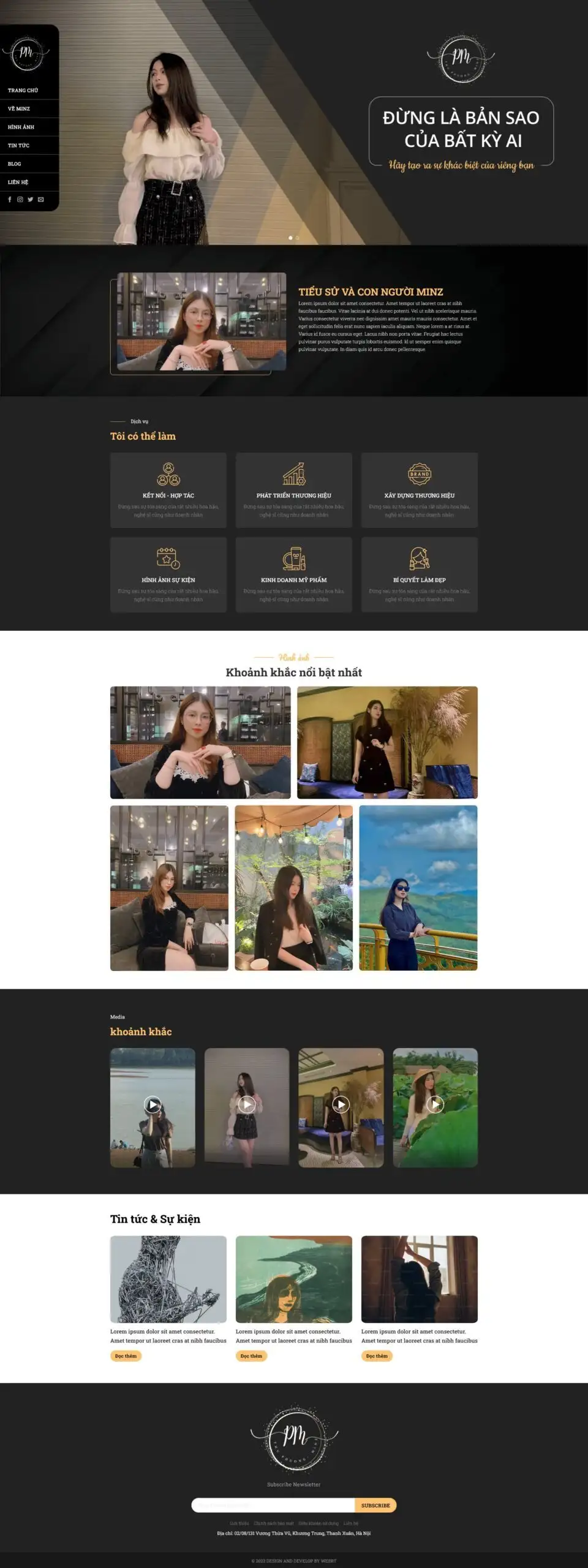 Mẫu Website Thương Hiệu Cá Nhân 02 - Cài Đặt Sẵn
