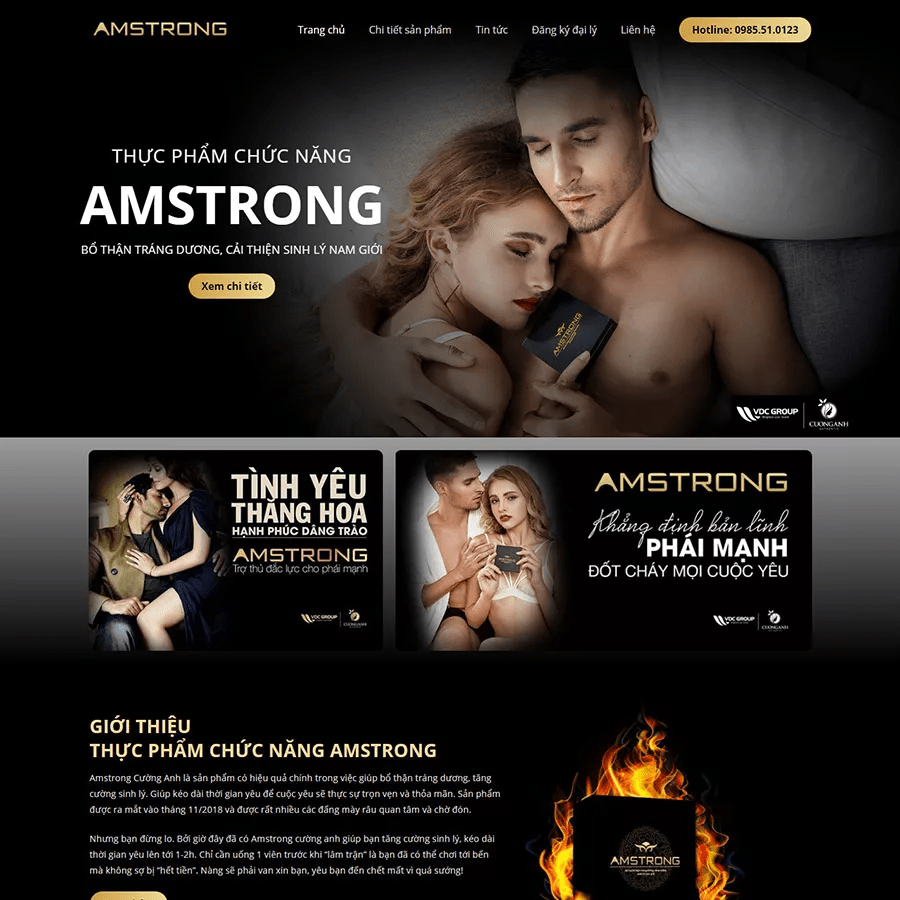 Mẫu Website Thực Phẩm Chức Năng Sinh Lý Nam - Shop Online - Cài Đặt Sẵn