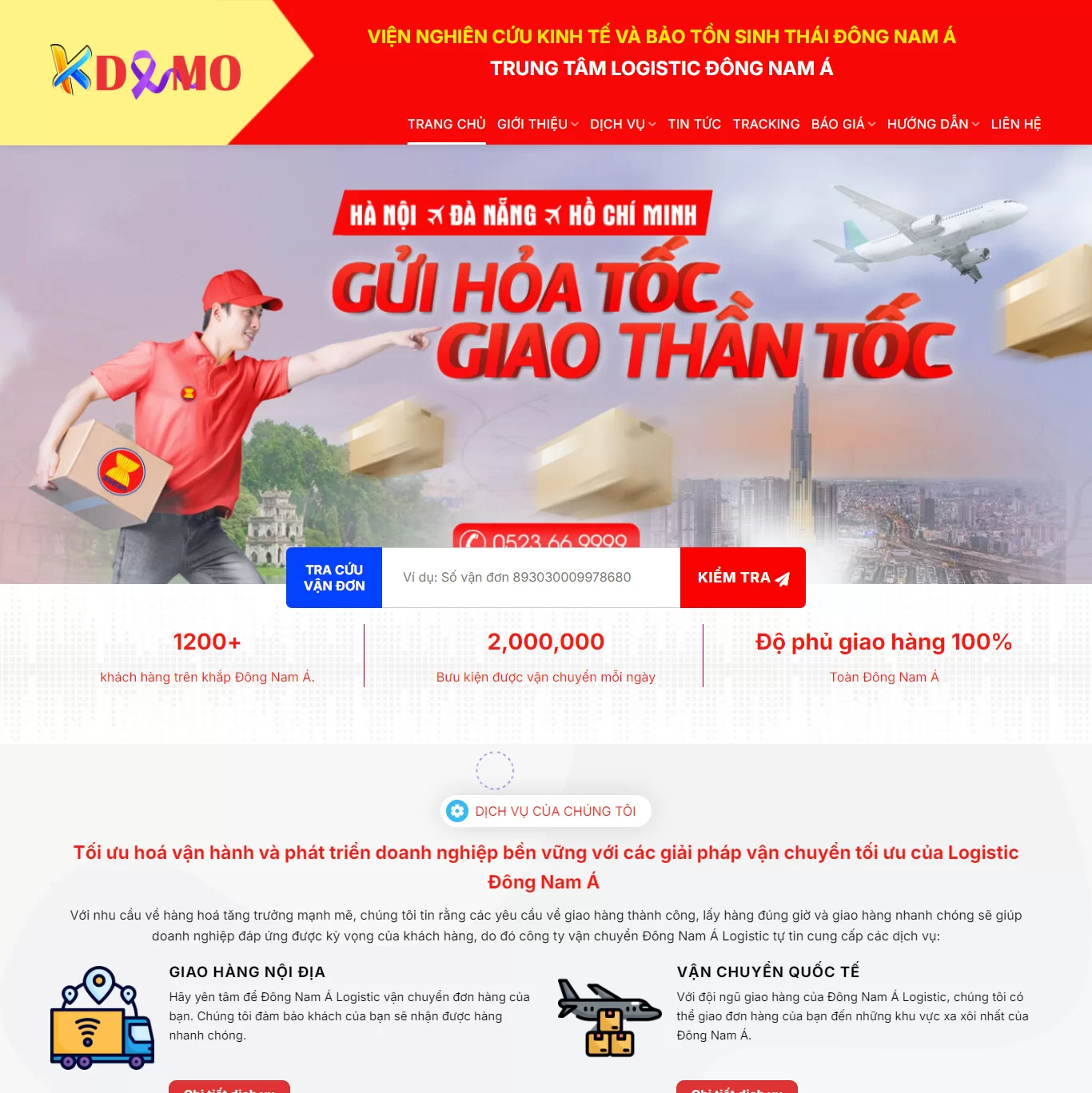 Mẫu Website Dịch Vụ Vận Chuyển - Logistics - Cài Đặt Sẵn